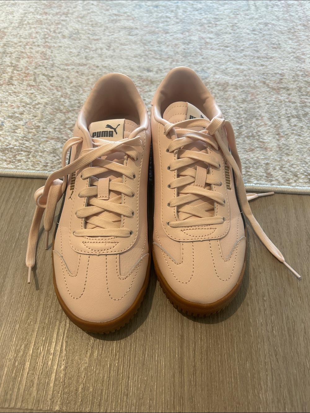 Puma Women's Light Pink with Navy Detail Sneakers with Gum Sole